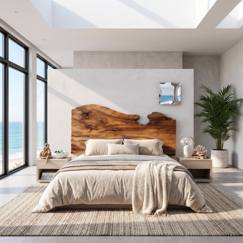 Contemporary Live Edge Headboard Wooden Bed Headboard For Bedroom