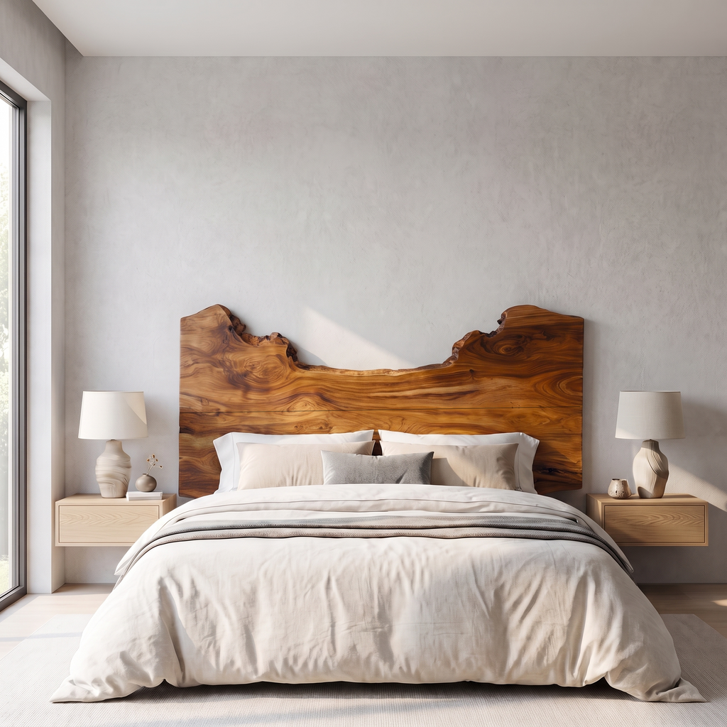 Natural Edge Headboard Wooden Bed Headboard For Bedroom