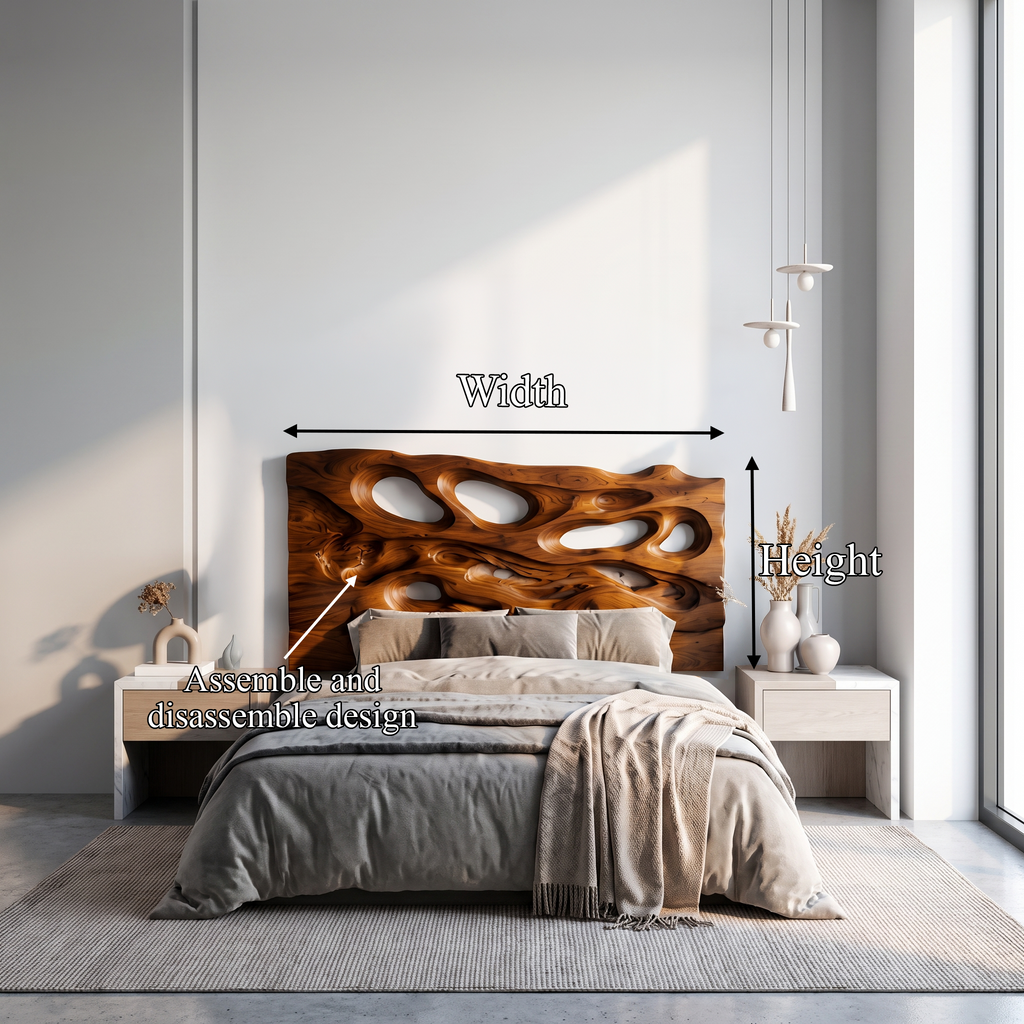 Contemporary Cutout Headboard Wooden Bed Headboard For Bedroom