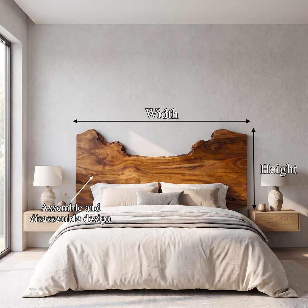 Natural Edge Headboard Wooden Bed Headboard For Bedroom