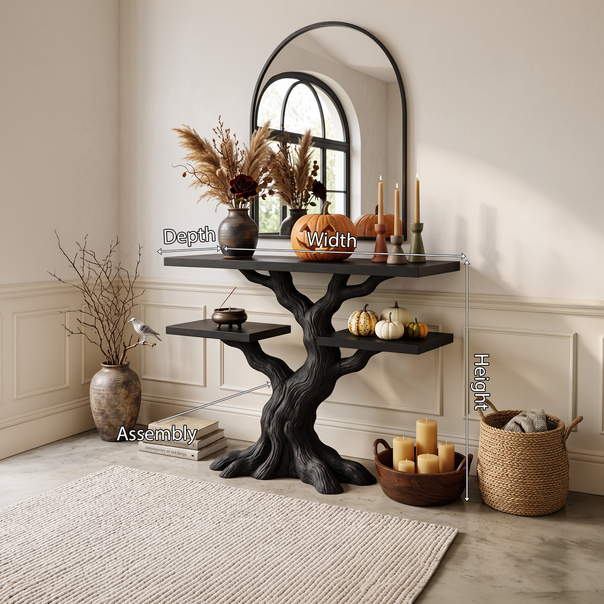Modern Twisted Tree Entryway Table For Gothic Halloween Decor