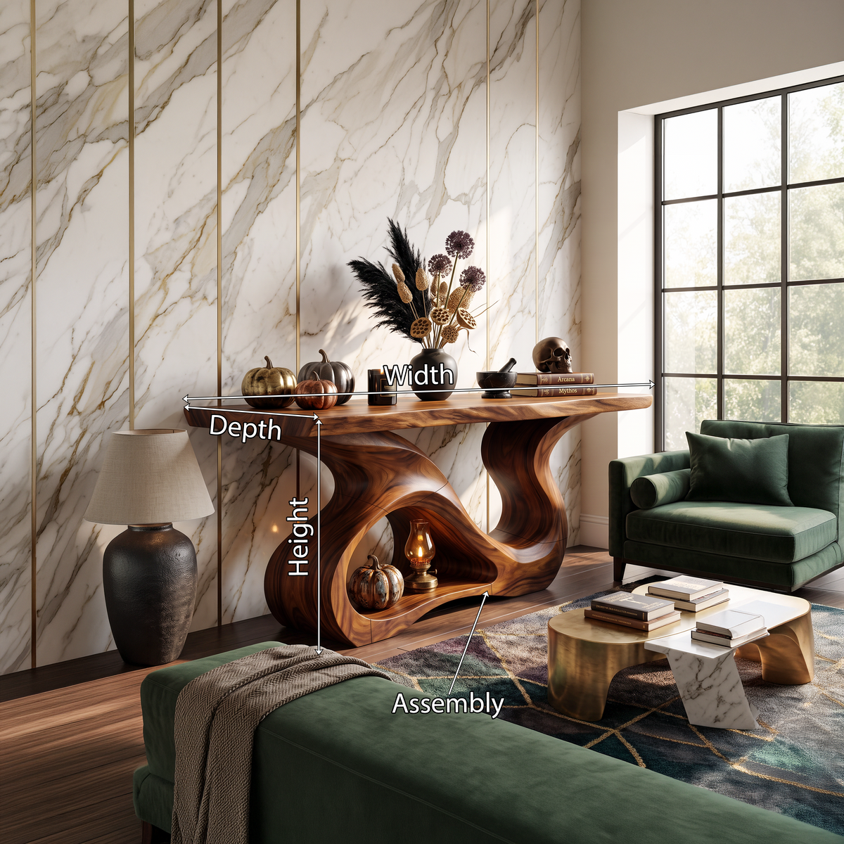 Contemporary Woodland Accent Table For Cozy Halloween Decor