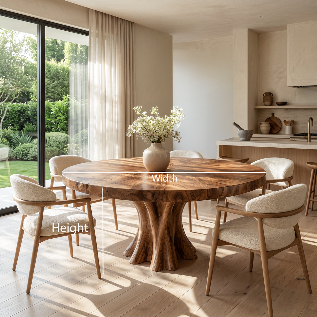 Modern Round Dining Table Organic Cluster Pedestal For Contemporary Kitchen