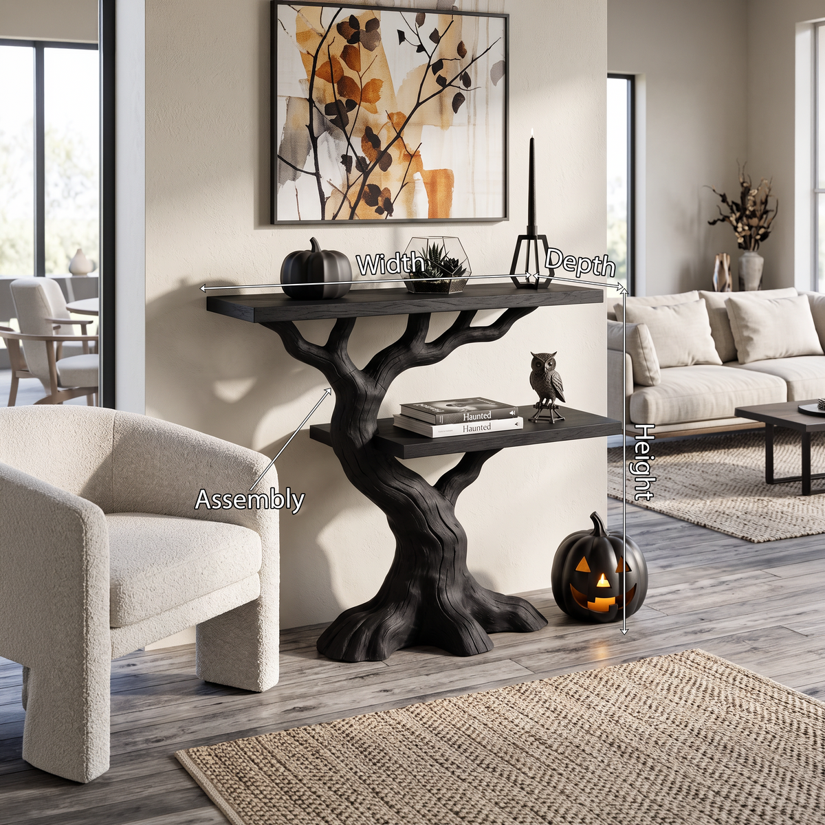 Modern Gnarled Branch Entryway Table For Vintage Halloween Decor