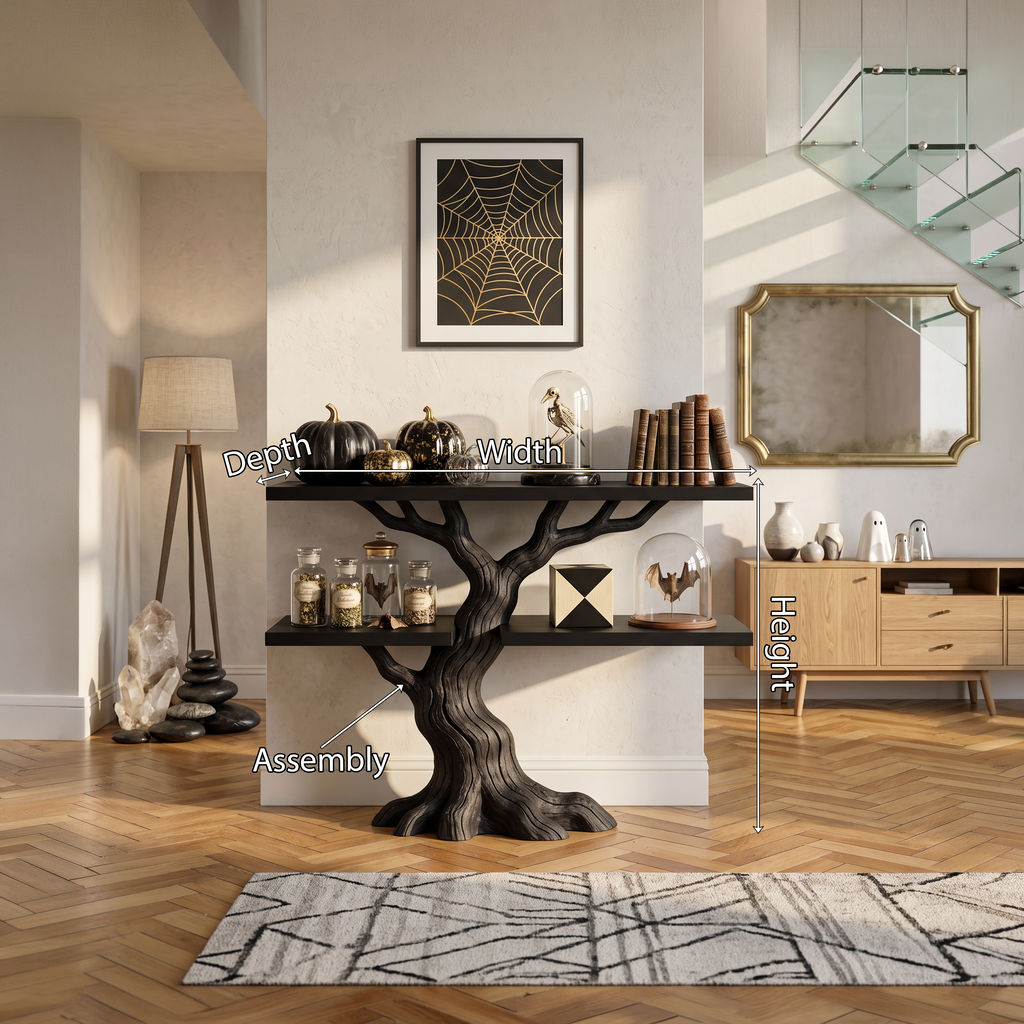 Mid Century Rooted Display Table For Gothic Halloween Furniture