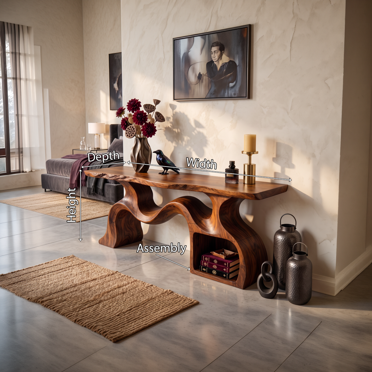 Modern Twisted Base Console Table For Halloween Home Furniture