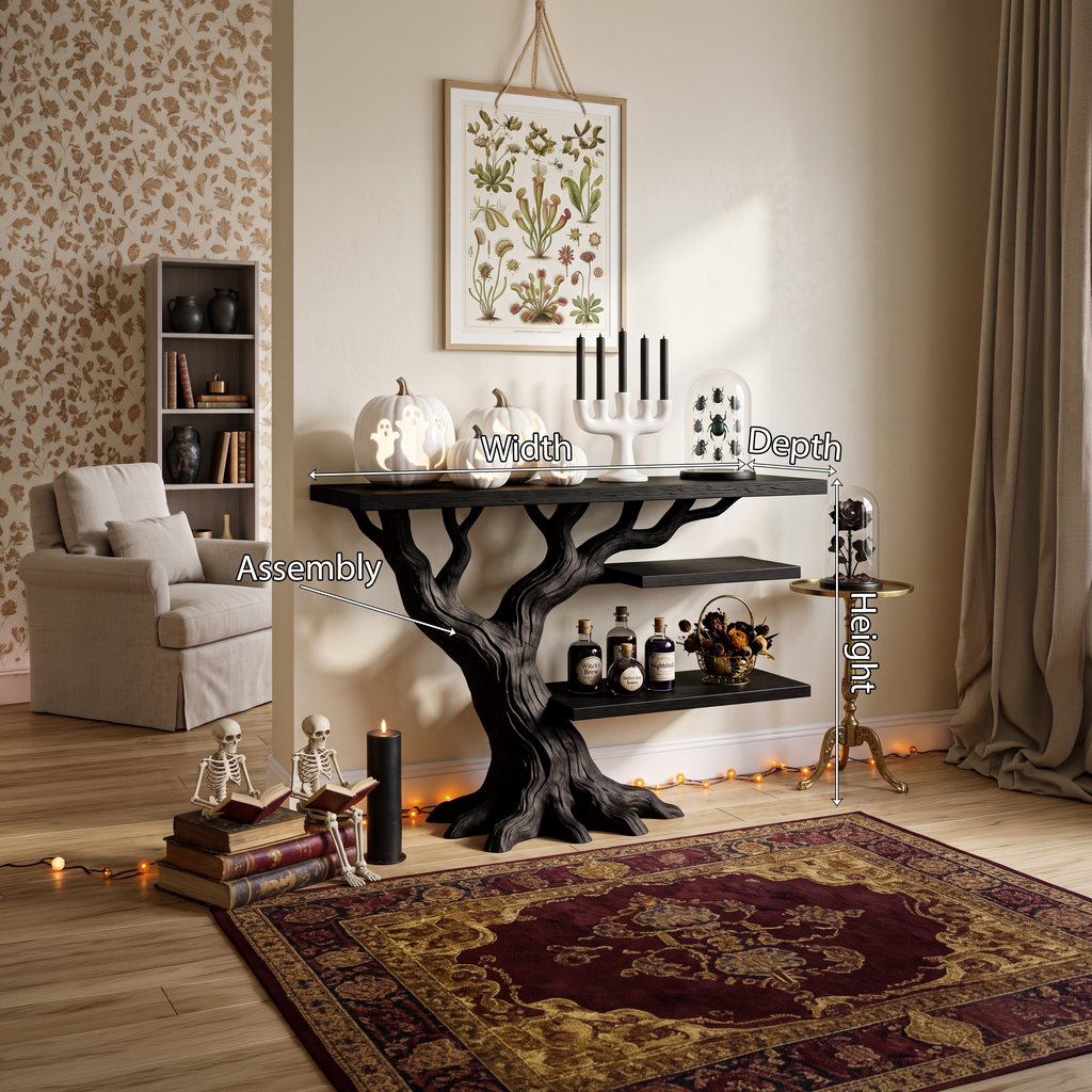Mid Century Branchwork Sofa Table For Witchy Halloween Interior