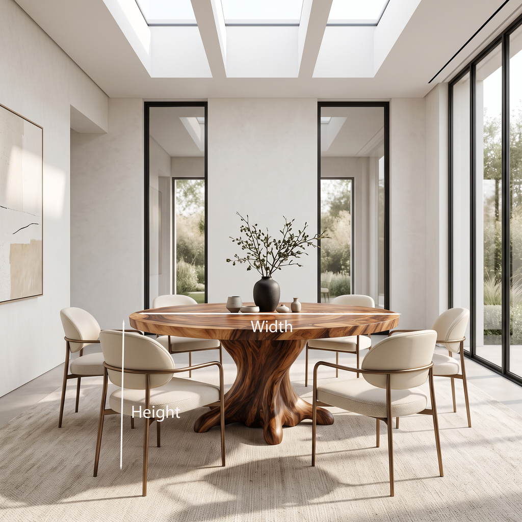 Contemporary Wooden Round Dining Table For Sophisticated Dining Room