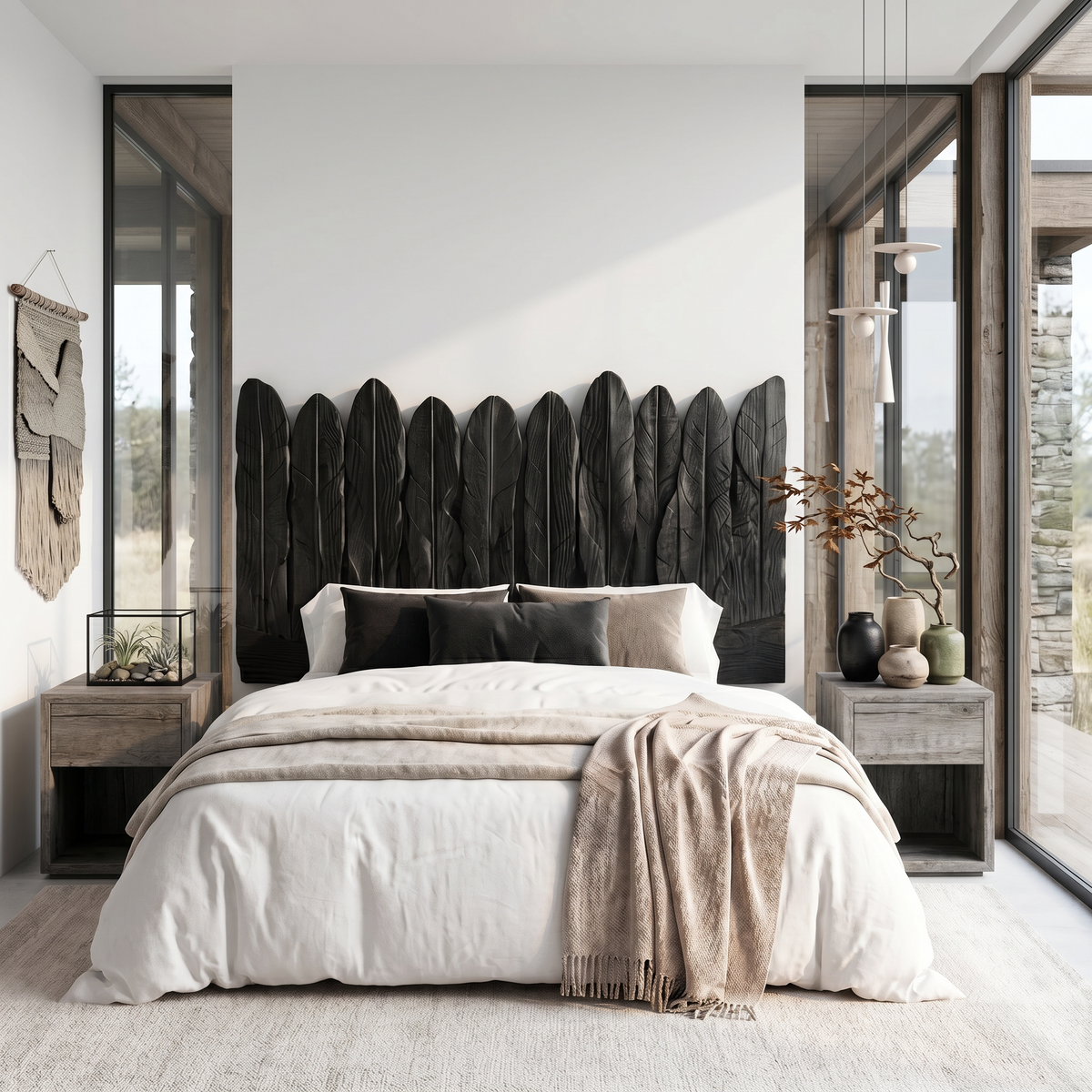 Rustic Live Edge Headboard Wooden Bed Headboard For Bedroom