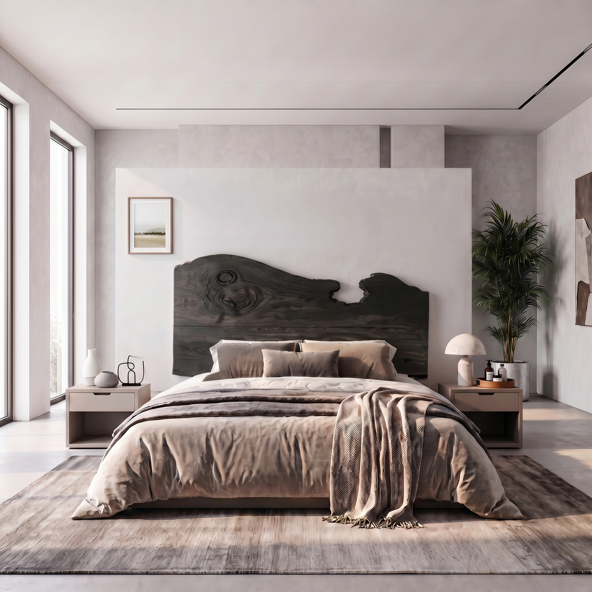 Contemporary Live Edge Headboard Wooden Bed Headboard For Bedroom