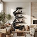 Organic Bookshelf Flowing Curved For Luxury Interior