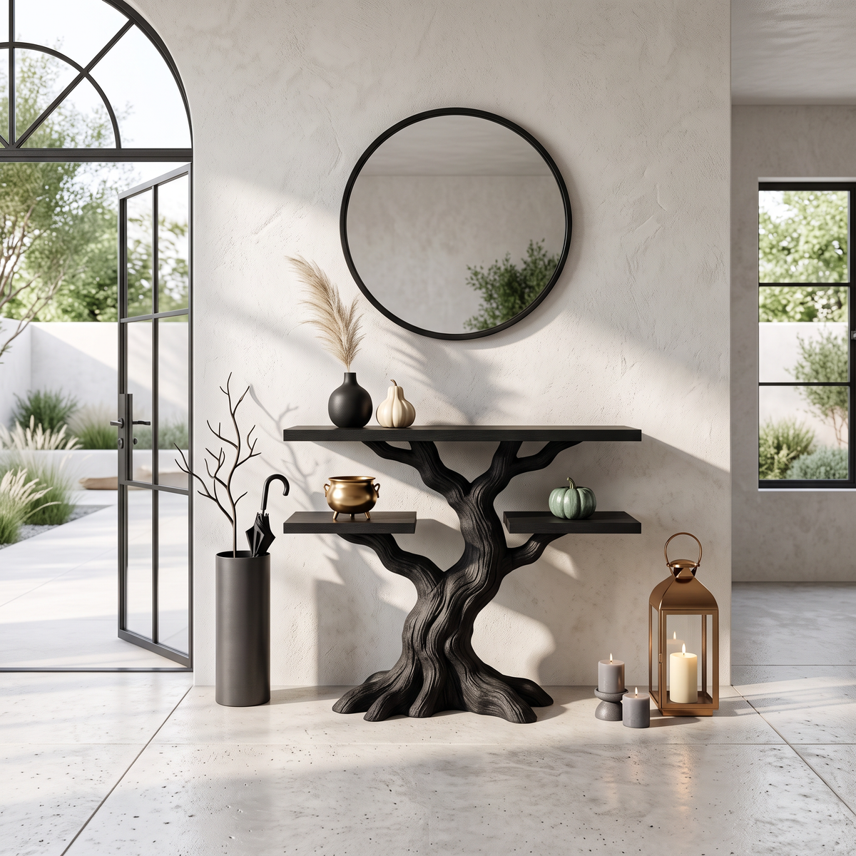 Modern Twisted Tree Entryway Table For Gothic Halloween Decor