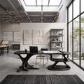 Minimal Asymmetric Storage Desk Home Office Study Room