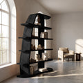 Mid Century Natural Wood Display Bookshelf For Living Room