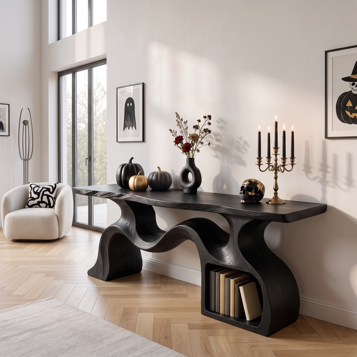Modern Twisted Base Console Table For Halloween Home Furniture