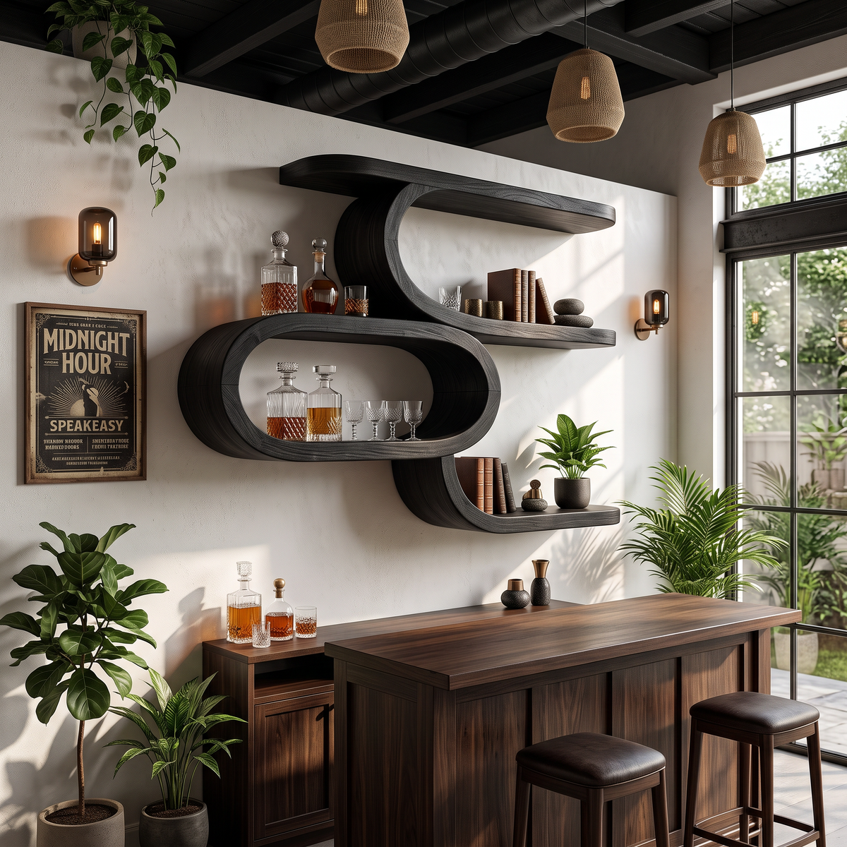 Farmhouse Wooden Floating Shelves For Kitchen