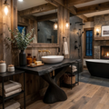 Modern Bathroom Vanity With Twisted Base For Spa Bath