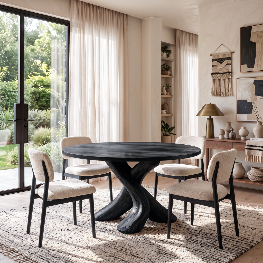 Modern Round Dining Table With Unique Base For Open Dining Space