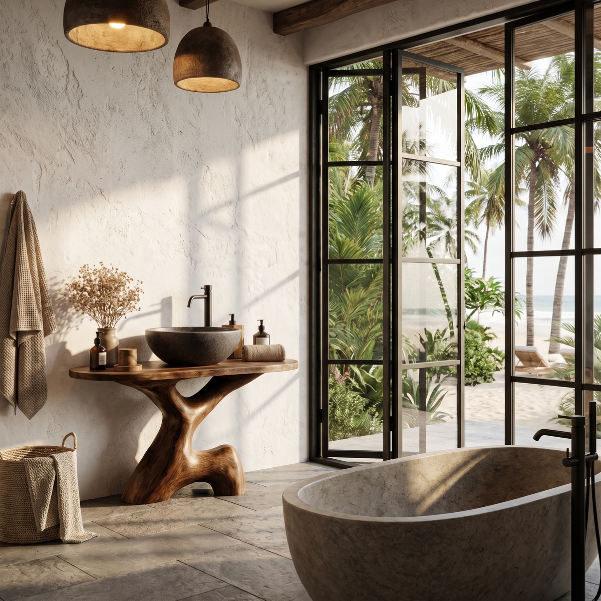 Contemporary Sculptural Bathroom Vanity Freestanding Sink Console