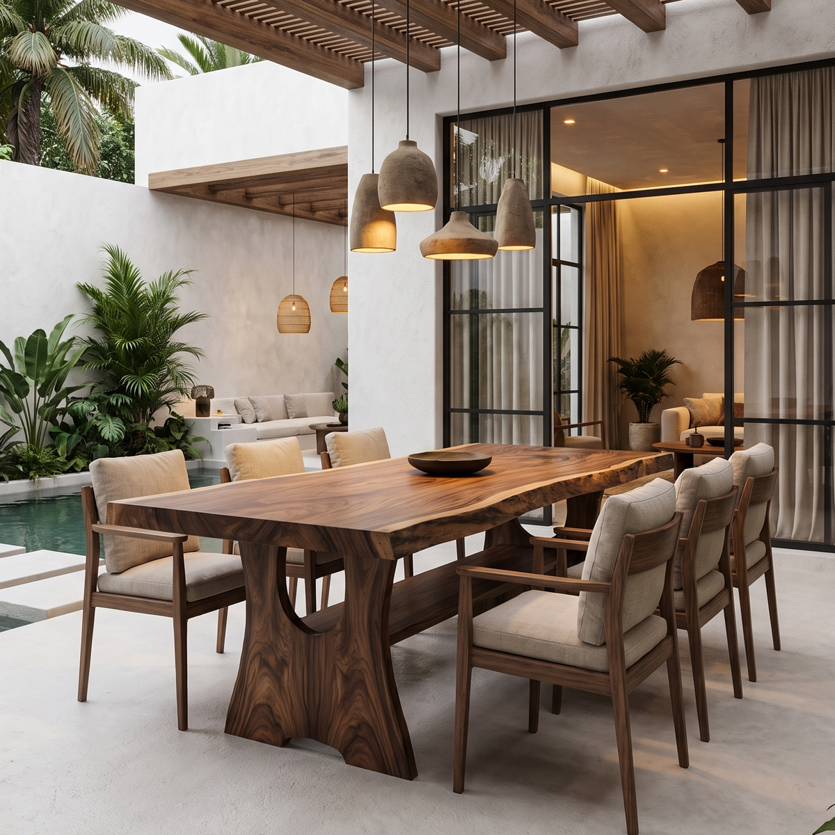 Rustic Live Edge Dining Table Solid Wood For Dining Room