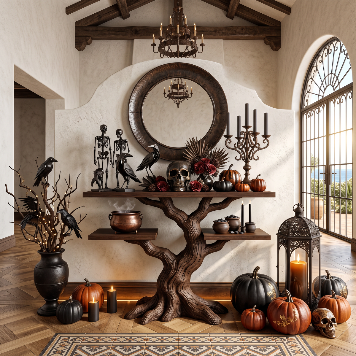 Modern Twisted Tree Entryway Table For Gothic Halloween Decor