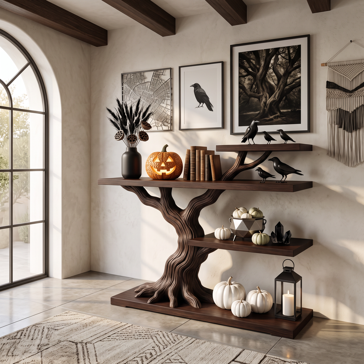 Contemporary Twisted Root Display Table For Gothic Halloween Furniture