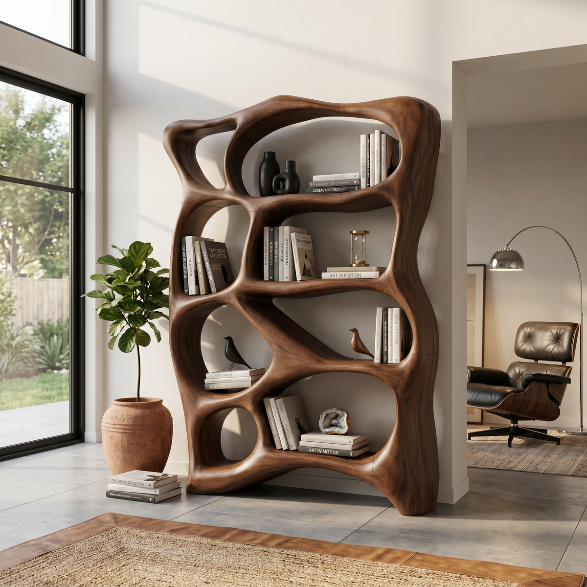 Contemporary Reading Bookshelf For Cozy Bedroom Interior