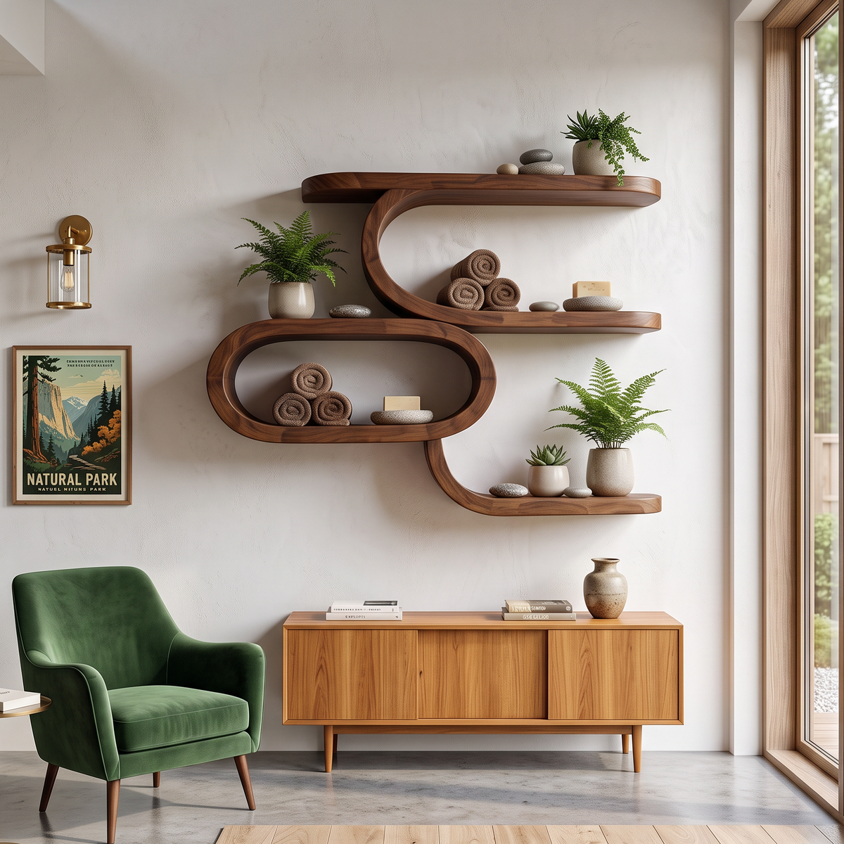 Farmhouse Wooden Floating Shelves For Kitchen