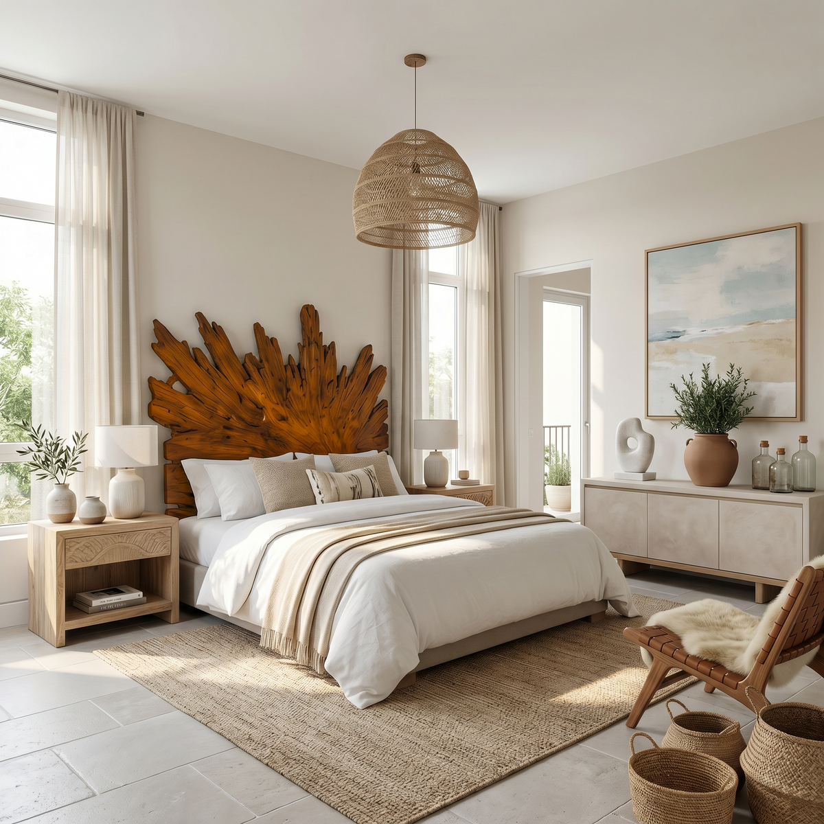 Art Deco Sunburst Headboard Wooden Bed Headboard For Bedroom