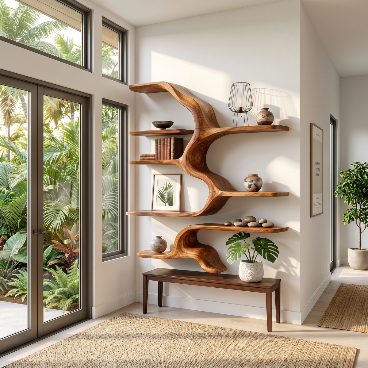 Japandi Floating Display Shelves For Living Room