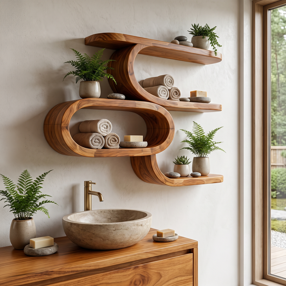 Farmhouse Wooden Floating Shelves For Kitchen