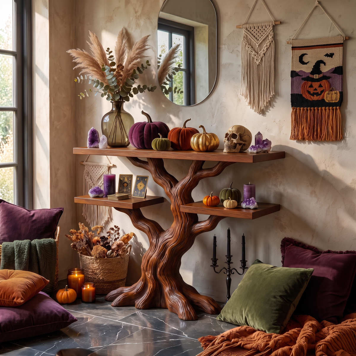 Modern Twisted Tree Entryway Table For Gothic Halloween Decor
