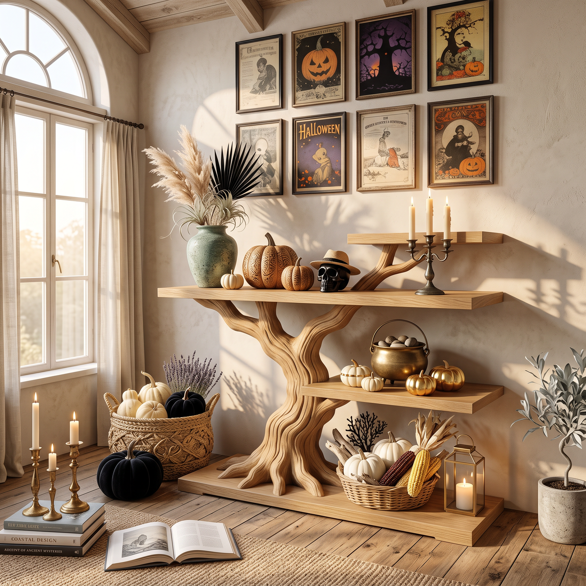 Contemporary Twisted Root Display Table For Gothic Halloween Furniture