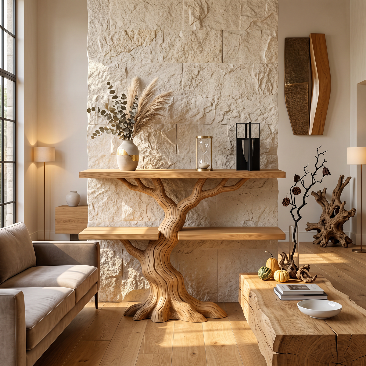 Mid Century Rooted Display Table For Gothic Halloween Furniture
