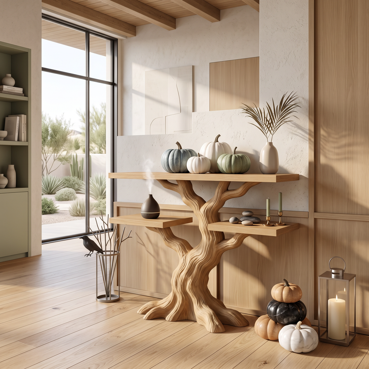 Modern Twisted Tree Entryway Table For Gothic Halloween Decor