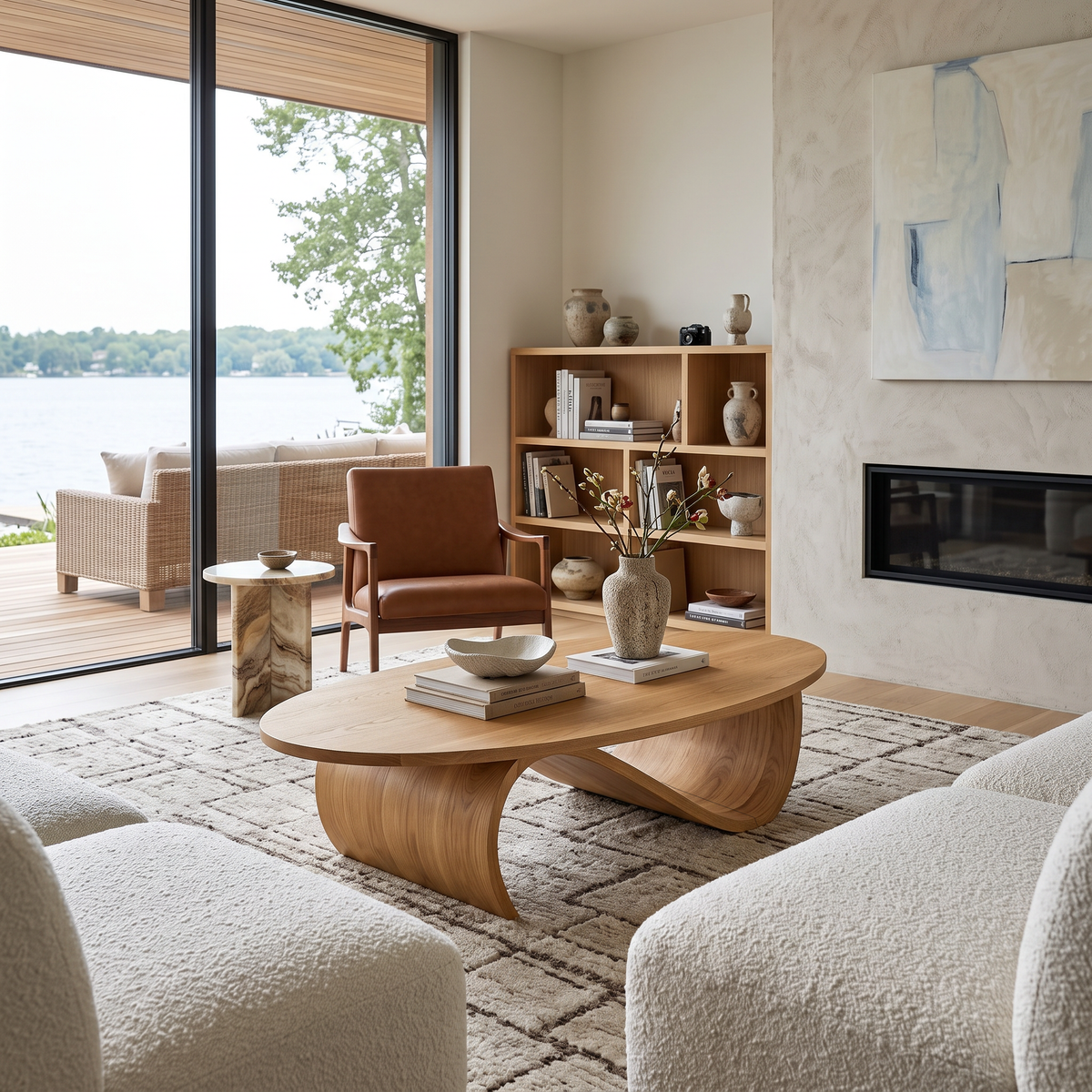 Minimalist Coffee Table Unique Base Design For Living Room