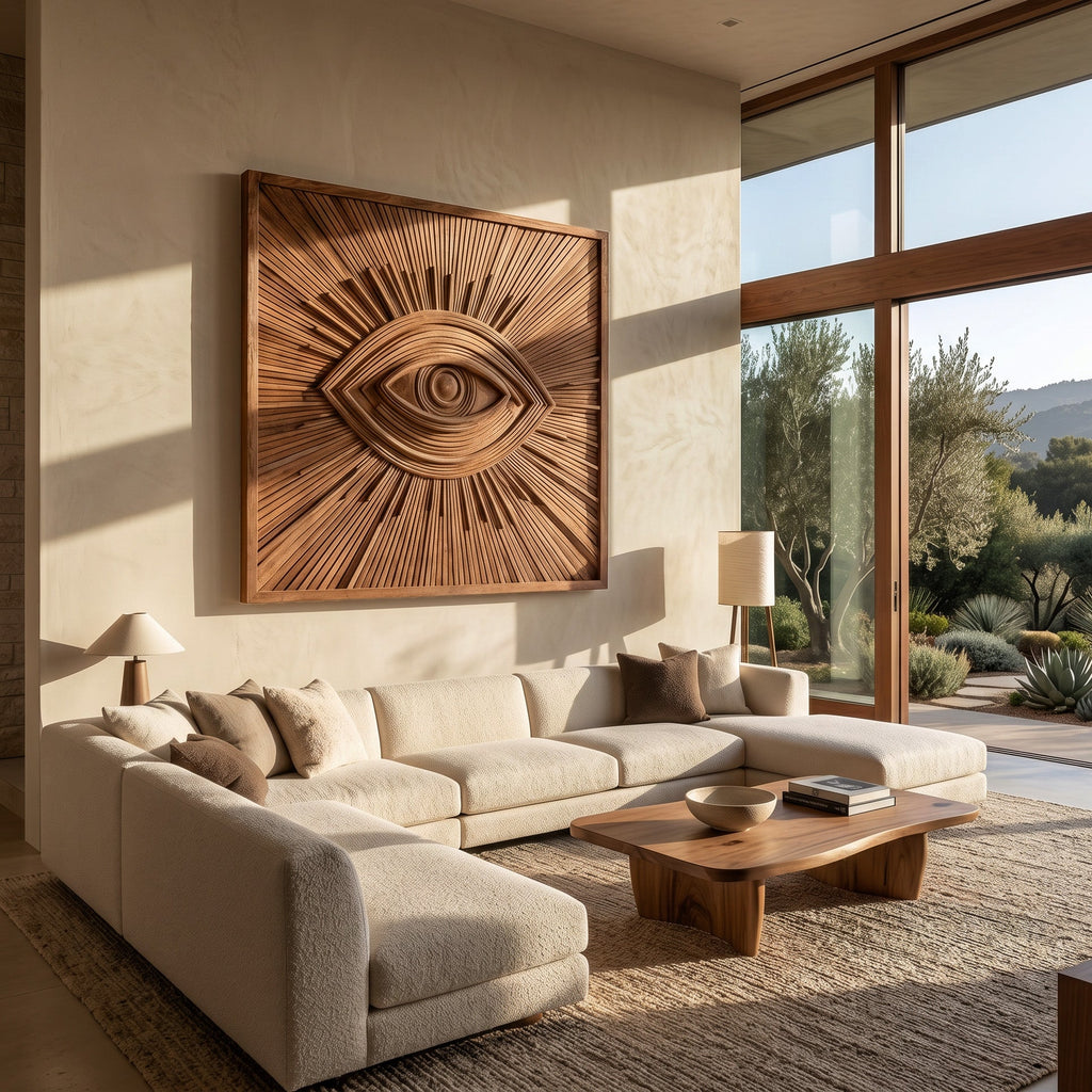 Modern Wooden Eye Wall Art For Living Room Decor