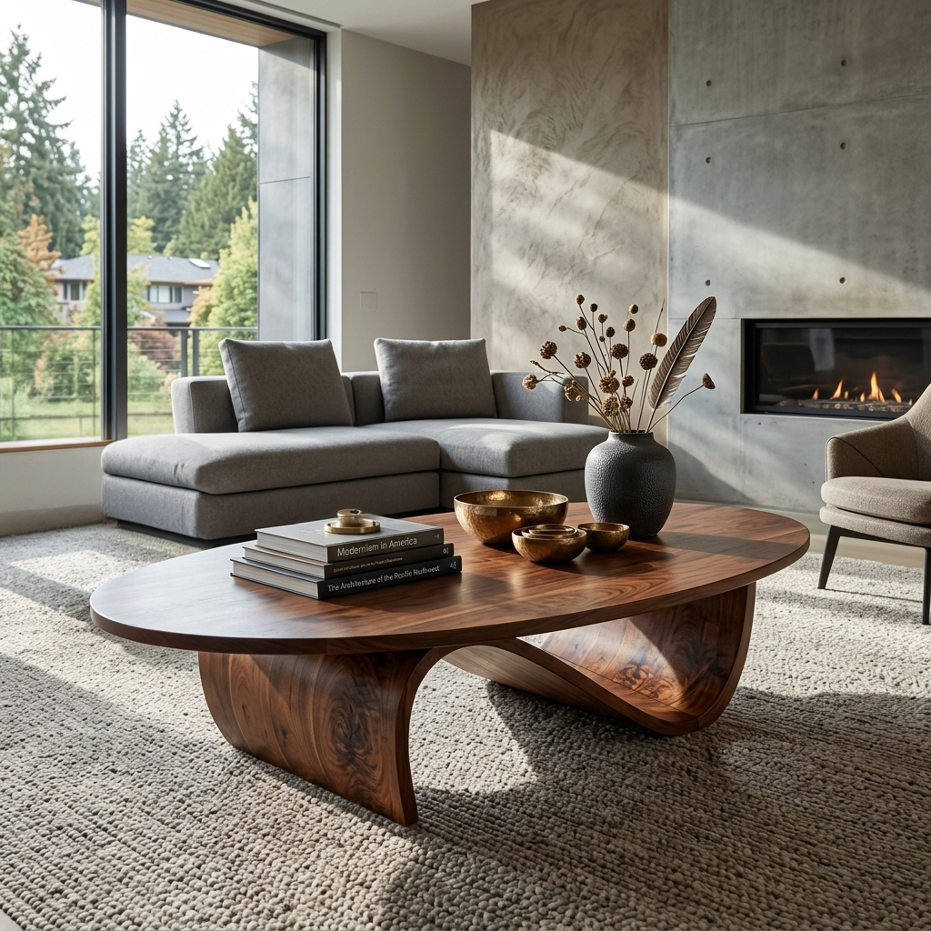 Minimalist Coffee Table Unique Base Design For Living Room