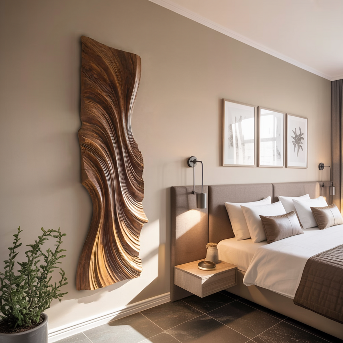 Vertical Wave Wall Art For Modern Living Room