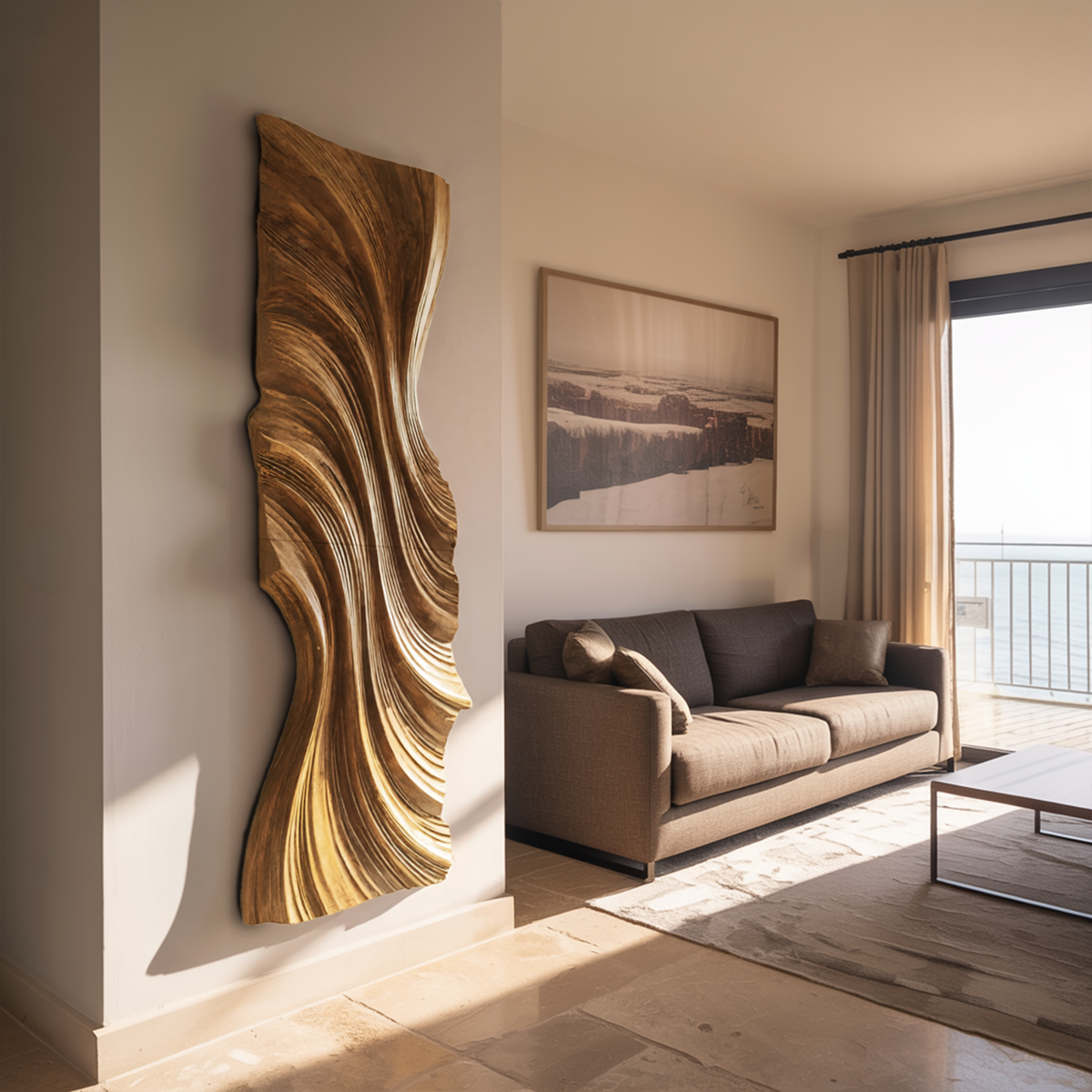 Vertical Wave Wall Art For Modern Living Room