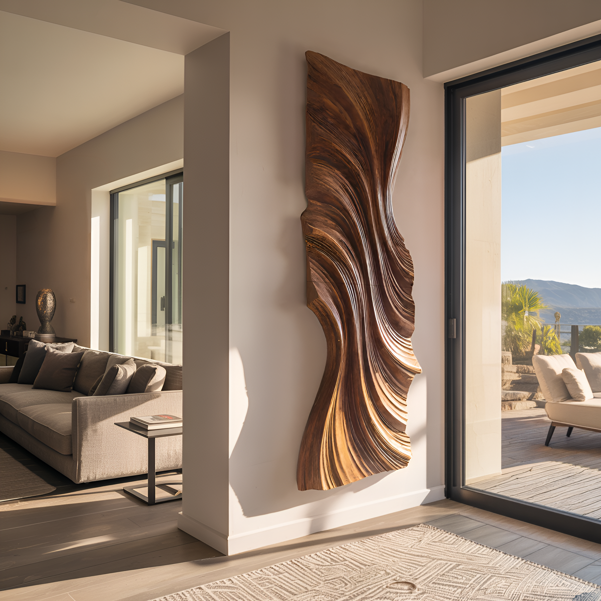 Vertical Wave Wall Art For Modern Living Room
