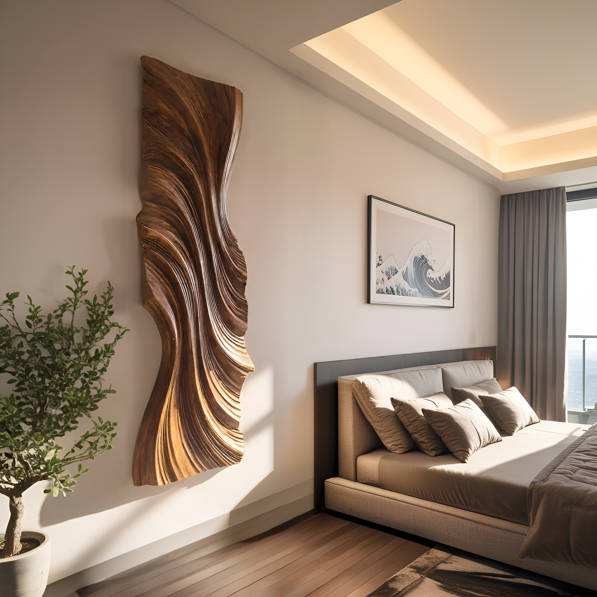 Vertical Wave Wall Art For Modern Living Room