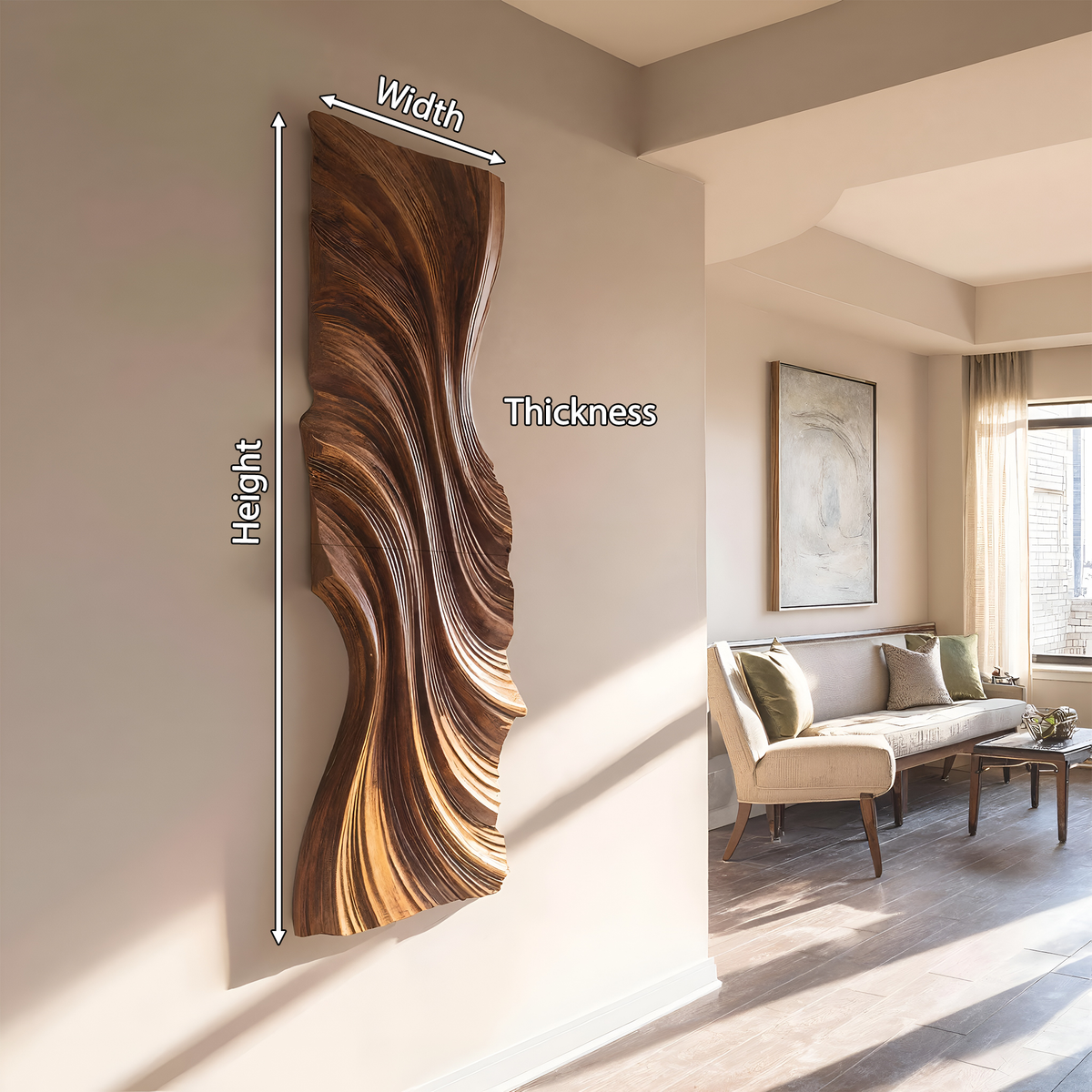 Vertical Wave Wall Art For Modern Living Room