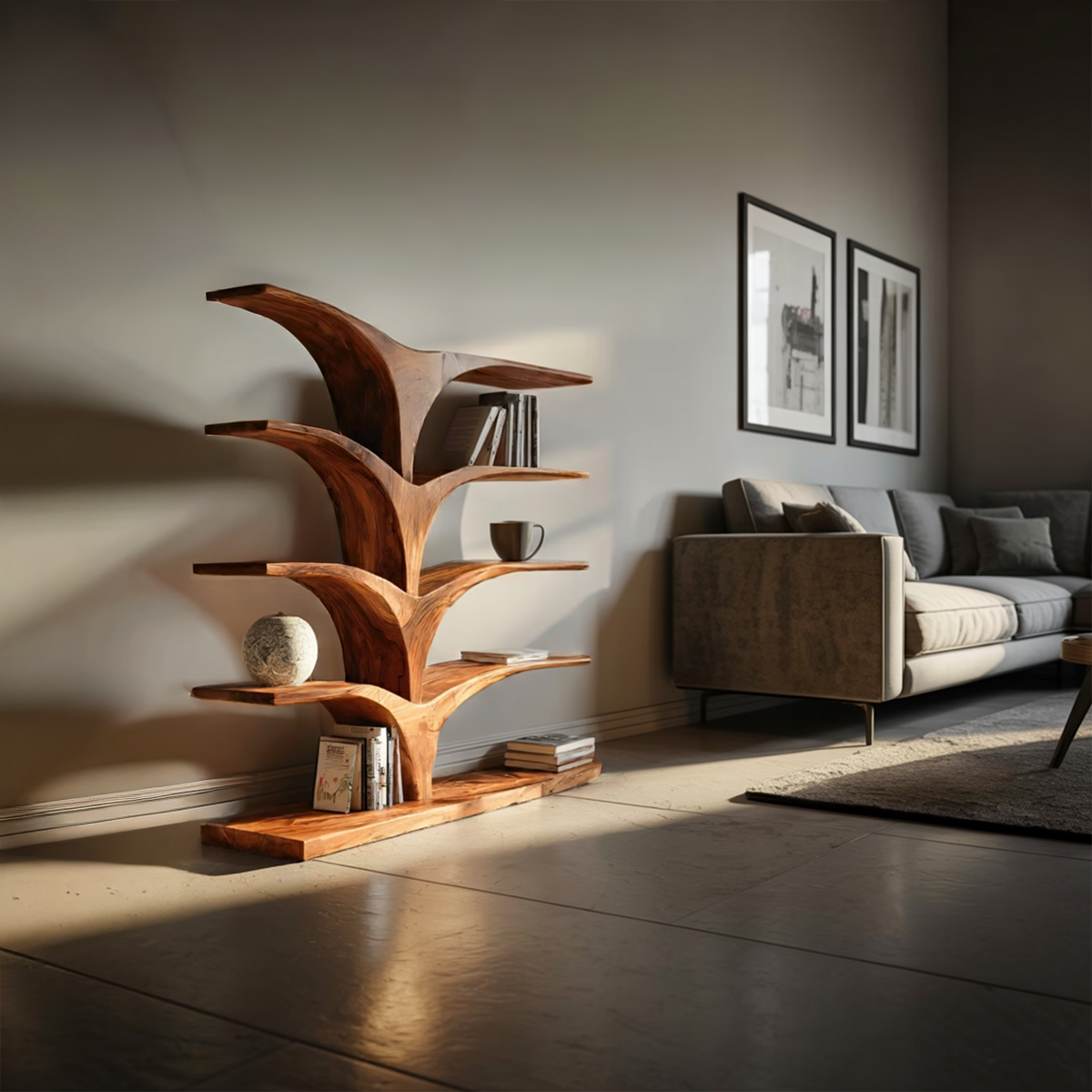 Contemporary Curved Bookshelf For Modern Interior