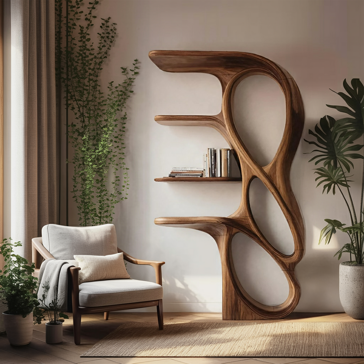 Contemporary Art Bookshelf For Living Room Decor