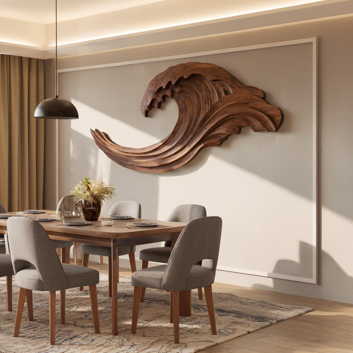 Abstract Ocean Wave Wall Sculpture For Living Room