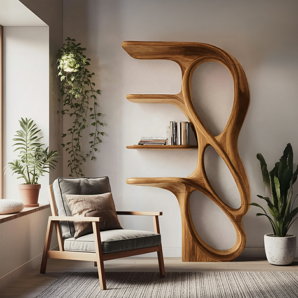 Contemporary Art Bookshelf For Living Room Decor