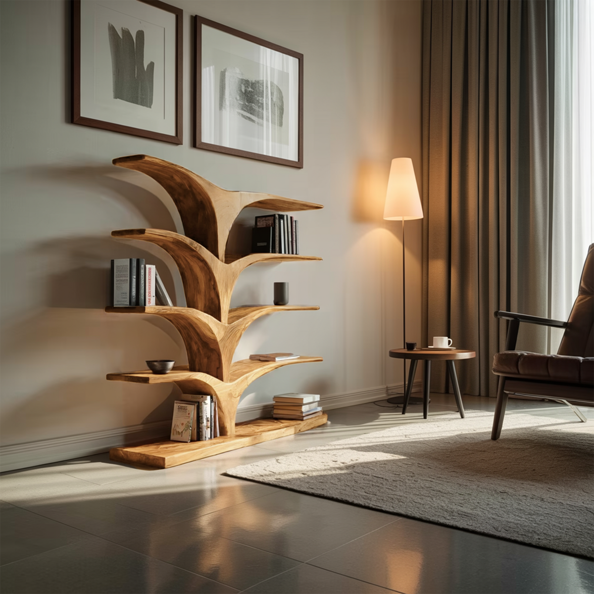 Contemporary Curved Bookshelf For Modern Interior