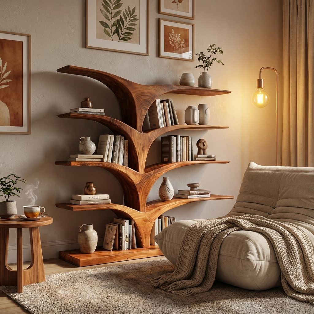 Contemporary Curved Bookshelf For Modern Interior
