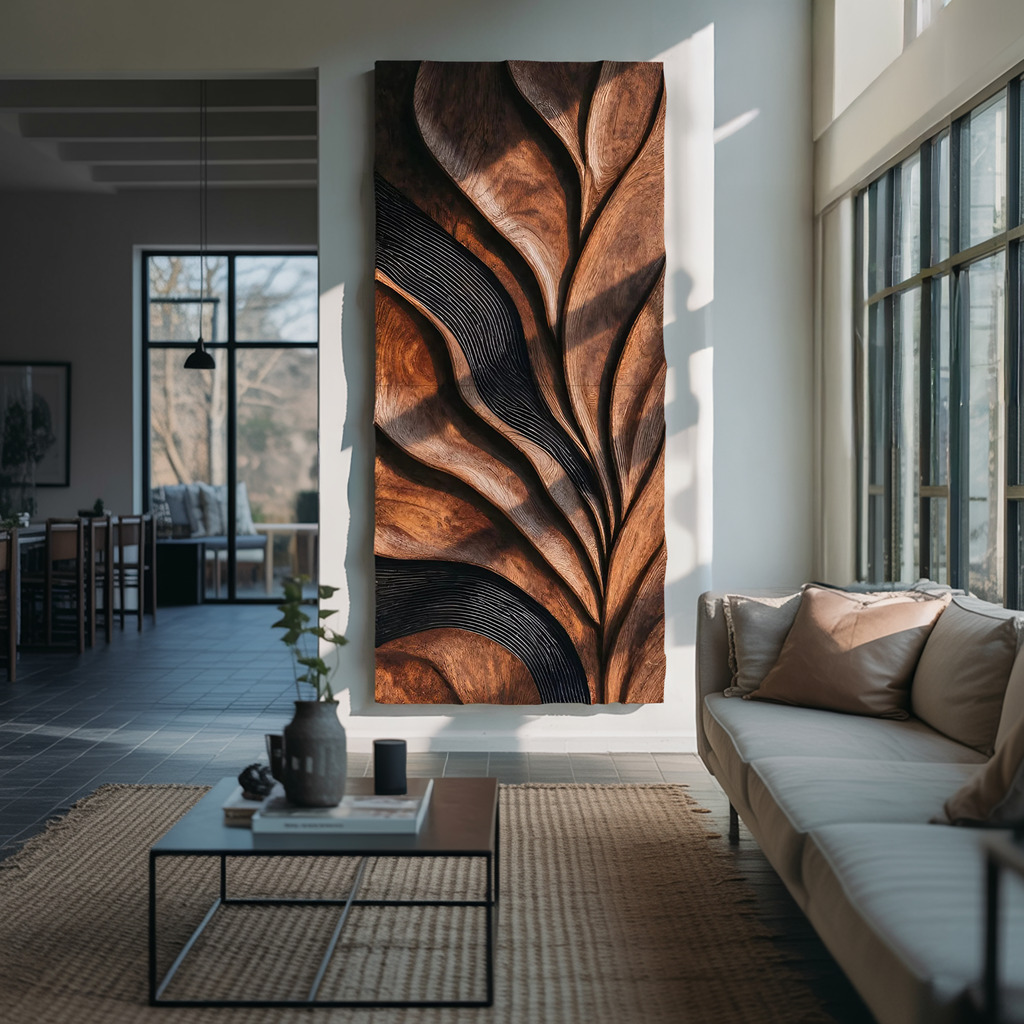 Modern Sculpted Feather Wall Art For Living Room